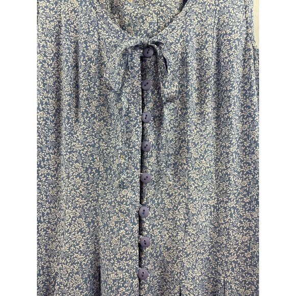 Rampage Womens Sleeveless Jumpsuit Medium Blue Floral Print Button Front - Picture 7 of 8